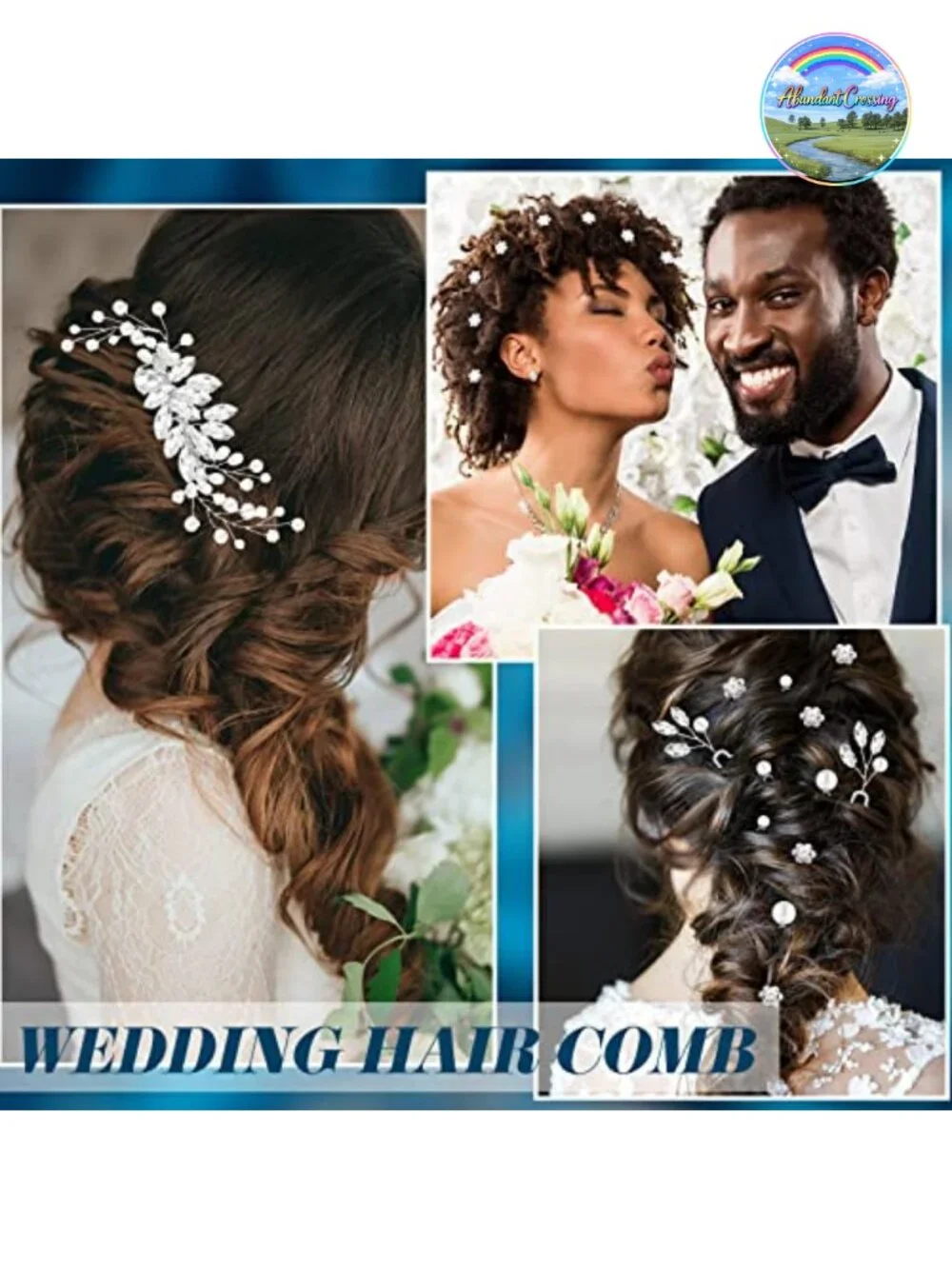 44 Pcs Faux Pearl Crystal Hair Comb Set Wedding Bridal Hair Accessories